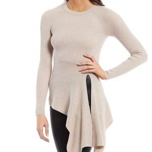 Antonio Melani Monica Metallic Knit Asymmetrical Hem Sz S